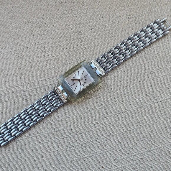 Vintage Swatch Swiss Ladies Wristwatch Quartz Analog Silver Tone Wrist Watch - Picture 8 of 12